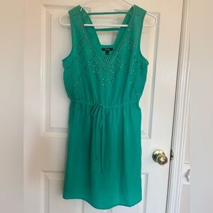 BeBop Turquoise Dress with Gold Studs